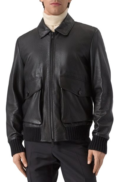 Кожаный бомбер MVST, арт. ZECK-ES4255-1/Z2268-1, фото 3