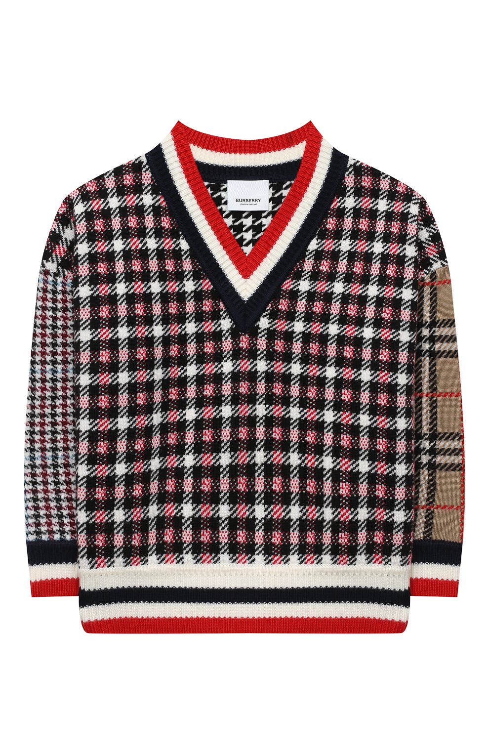 Шерстяной пуловер BURBERRY разноцветного цвета по цене 25350 руб., арт. 8032677, фото 1 Шерстяной пуловер BURBERRY, арт. 8032677, фото 1