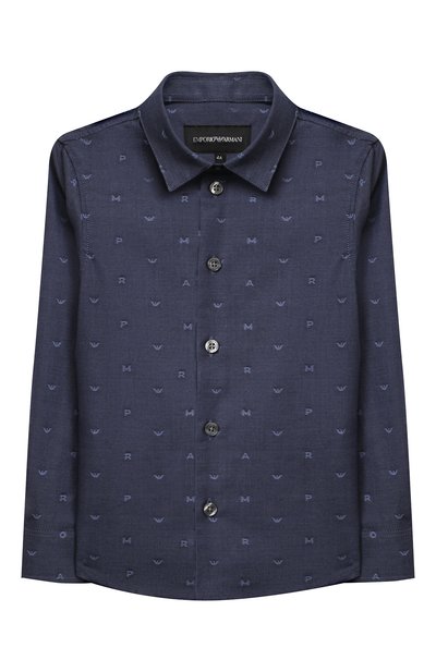 Хлопковая рубашка EMPORIO ARMANI синего цвета по цене 12100 руб., арт. 6H4CA4/1NXXZ, фото 1 Хлопковая рубашка EMPORIO ARMANI, арт. 6H4CA4/1NXXZ, фото 1