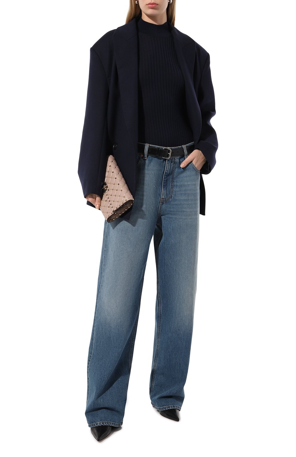 Шерстяной пуловер VERSACE темно-синего цвета по цене 82100 руб., арт. 1011345/1A10013, фото 2 Шерстяной пуловер VERSACE, арт. 1011345/1A10013, фото 2