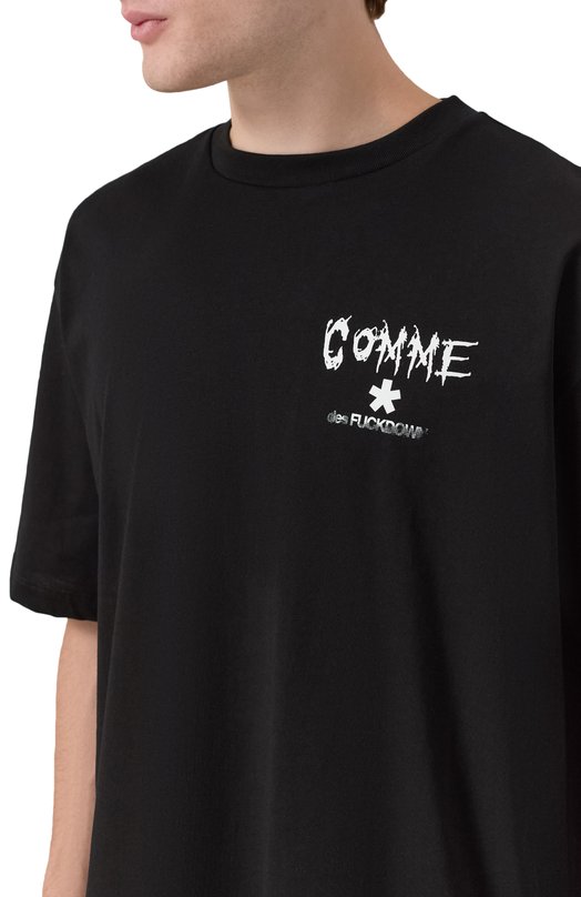 Хлопковая футболка Comme des Fuckdown CFABM01848 Чёрный  CFABM01848 Фото 5