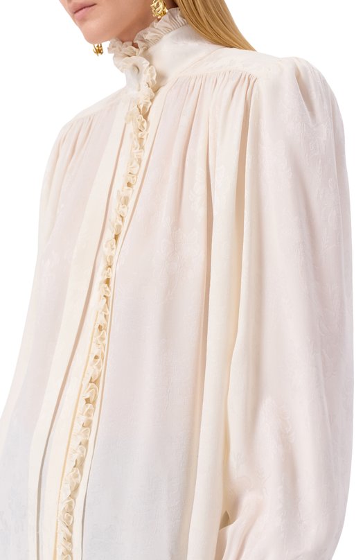 Шелковая блузка Chloé CH25WHT40323 Бежевый  CH25WHT40323 Фото 5