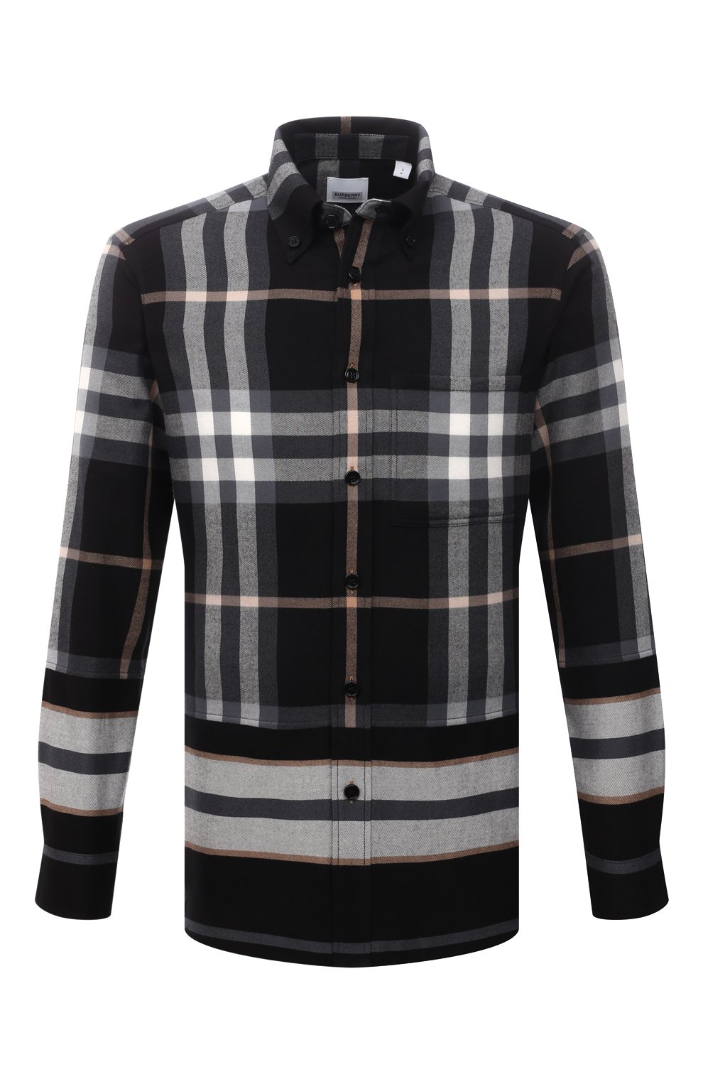 Хлопковая рубашка BURBERRY черного цвета по цене 79500 руб., арт. 8048146, фото 1 Хлопковая рубашка BURBERRY, арт. 8048146, фото 1