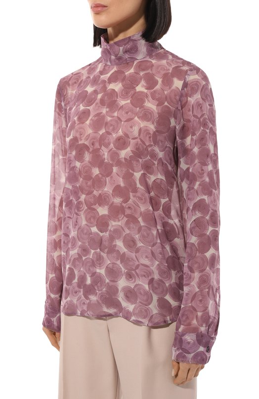 Шелковая блузка Dries Van Noten 242-010703-9174 Сиреневый  242-010703-9174 Фото 3