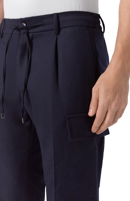 Шерстяные брюки-карго Andrea Campagna SPIAGGIA 1P CARG0/AN1514 Синий  SPIAGGIA 1P CARG0/AN1514 Фото 5