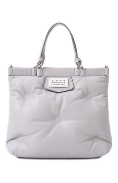 Женская сумка glam slam small MAISON MARGIELA светло-серого цвета, арт. S56WD0133/P4300 | Фото 1 (Материал: Натуральная кожа; Материал сплава: Проставлено; Ремень/цепочка: На ремешке; Размер: small; Драгоценные камни: Проставлено)