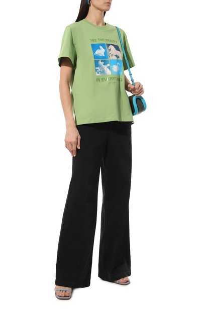 Хлопковая футболка STELLA MCCARTNEY светло-зеленого цвета по цене 36800 руб., арт. 6J0158/3SPY66, фото 2 Хлопковая футболка STELLA MCCARTNEY, арт. 6J0158/3SPY66, фото 2