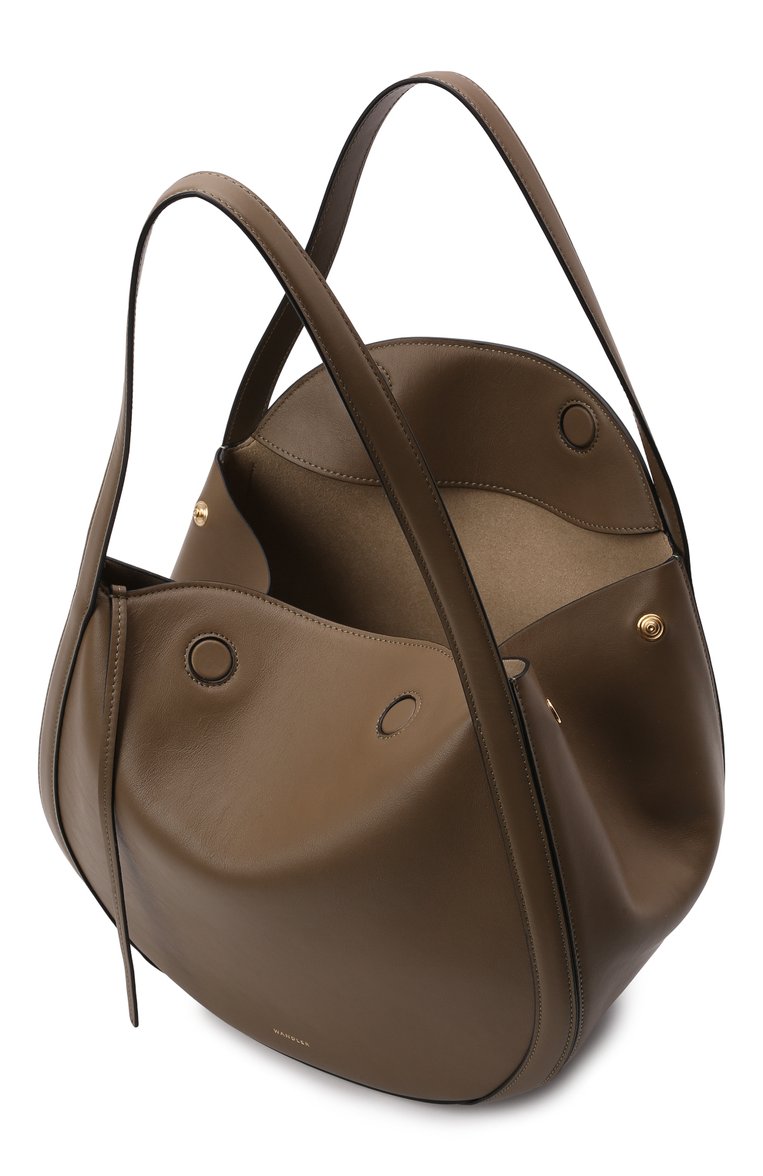 Женская сумка lin medium WANDLER хаки цвета, арт. LIN BAG | Фото 4 (Материал: Натуральная кожа; Сумки-технические: Сумки top-handle; Размер: medium)