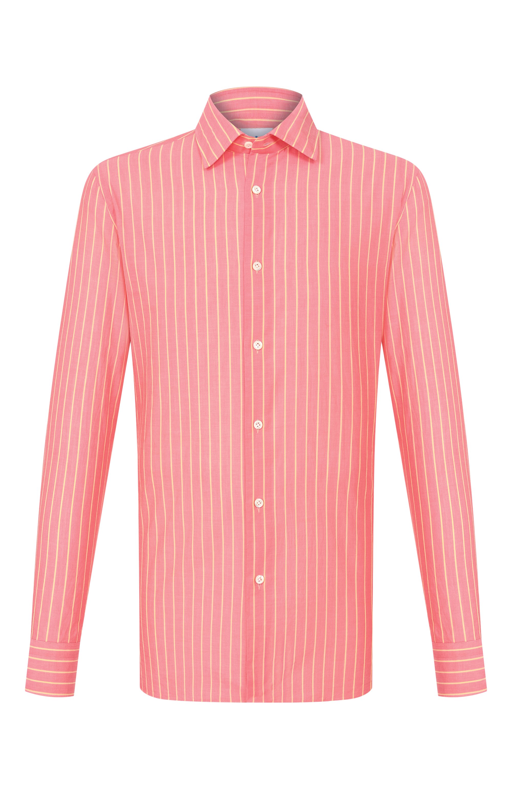 Хлопковая рубашка GIAMPAOLO розового цвета по цене 42450 руб., арт. 608/TS44284, фото 1 Хлопковая рубашка GIAMPAOLO, арт. 608/TS44284, фото 1