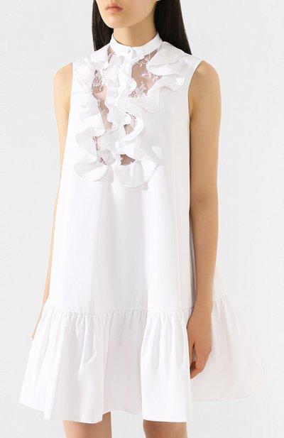 Хлопковое платье ALEXANDER MCQUEEN белого цвета по цене 167000 руб., арт. 609653/QAAAD, фото 3 Хлопковое платье ALEXANDER MCQUEEN, арт. 609653/QAAAD, фото 3