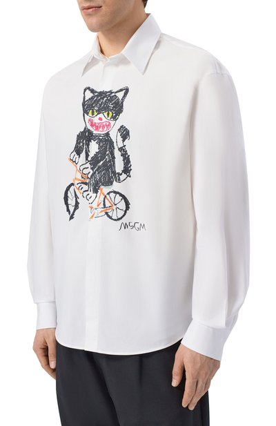 Хлопковая рубашка MSGM, арт. 4040ME18X/267112, фото 3