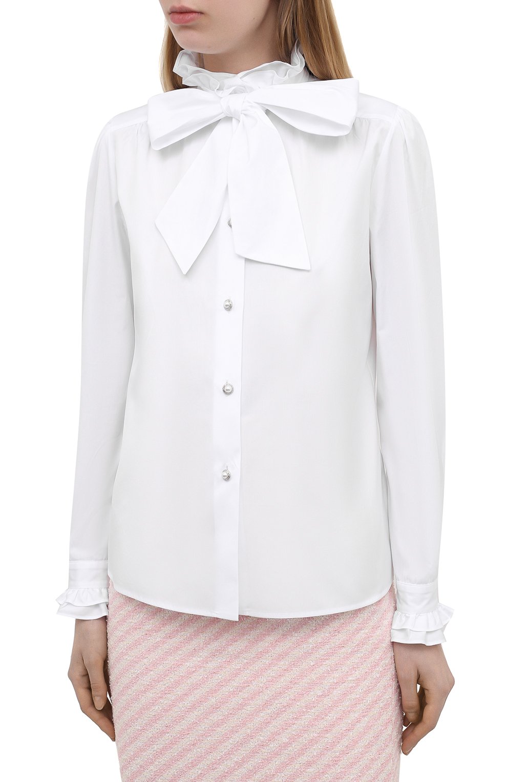Хлопковая блузка ALESSANDRA RICH белого цвета по цене 94450 руб., арт. FAB2525-F3198, фото 3 Хлопковая блузка ALESSANDRA RICH, арт. FAB2525-F3198, фото 3