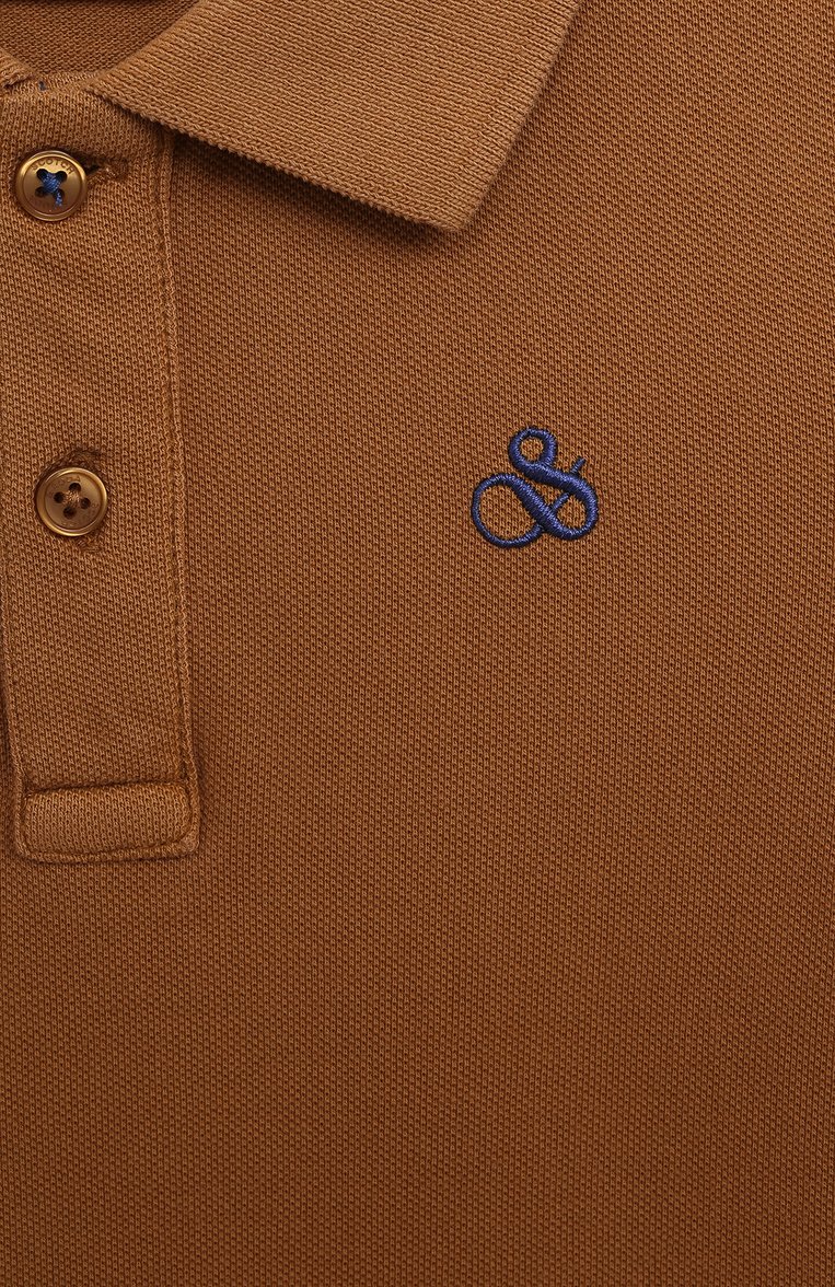 Детское хлопковое поло SCOTCH AND SODA коричневого цвета, арт. 173173-23-SSBM-D55 | Фото 3 (Материал внешний: Хлопок; Рукава: Короткие)