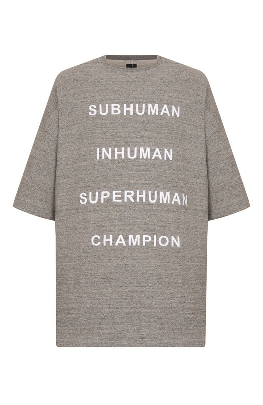 Хлопковая футболка Rick Owens x Champion Rick Owens CM01E1674/CHMJ Серый CM01E1674/CHMJ