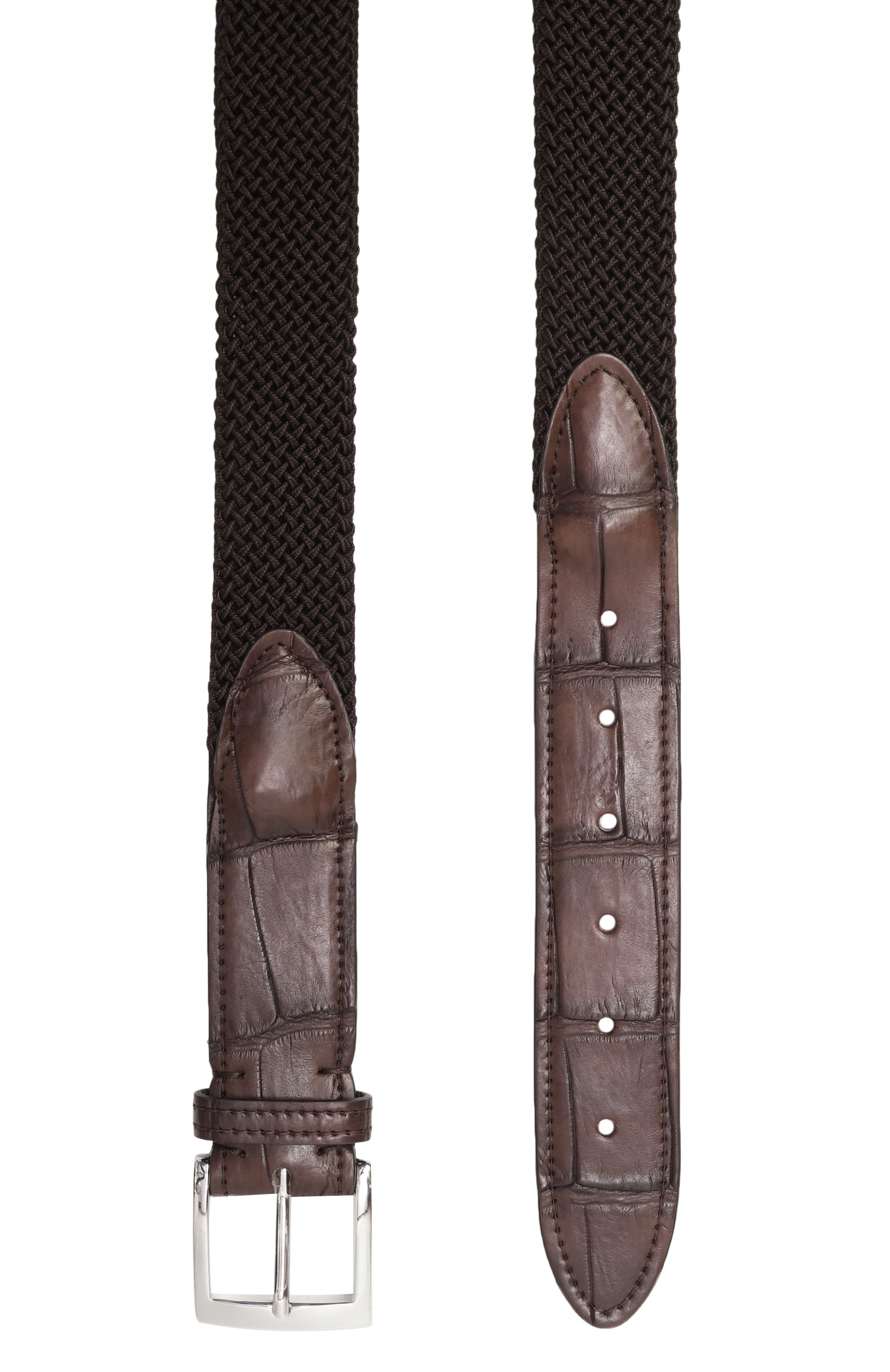 Ремень с отделкой из кожи крокодила KITON, арт. USC4336N0134003/90-120, фото 3