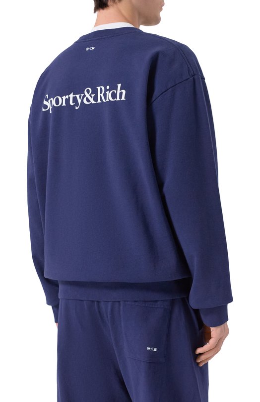 Хлопковый свитшот Sporty and Rich ST071623631BL106 Синий  ST071623631BL106 Фото 4