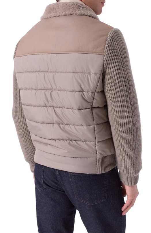 Комбинированный бомбер Corneliani 26L5N4-2620108 Бежевый  26L5N4-2620108 Фото 4