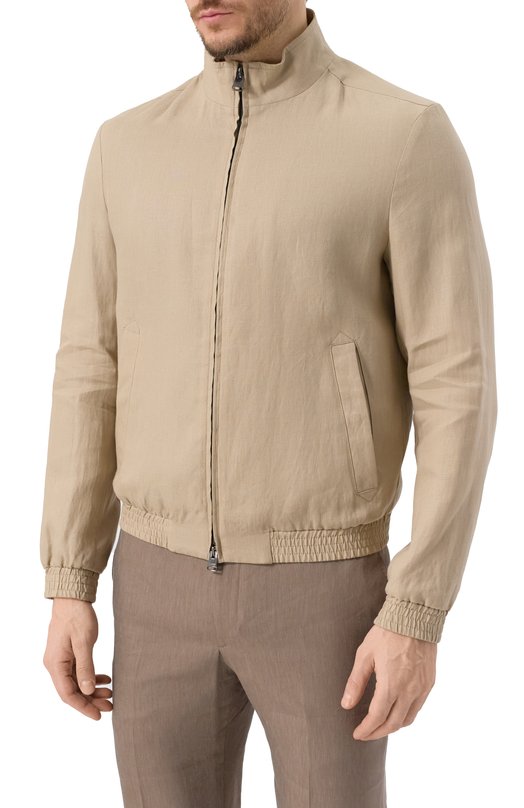 Льняной бомбер Canali 040988US/SG02985 Бежевый  040988US/SG02985 Фото 3