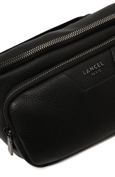 Мужская кожаная поясная сумка come LANCEL черного цвета, арт. A12869 | Фото 3 (Размер: medium; Материал: Натуральная кожа; Материал сплава: Проставлено; Стили: Классический; Драгоценные камни: Проставлено)