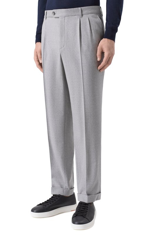 Шерстяные брюки BOSS 50556700 Серый  50556700 Фото 3