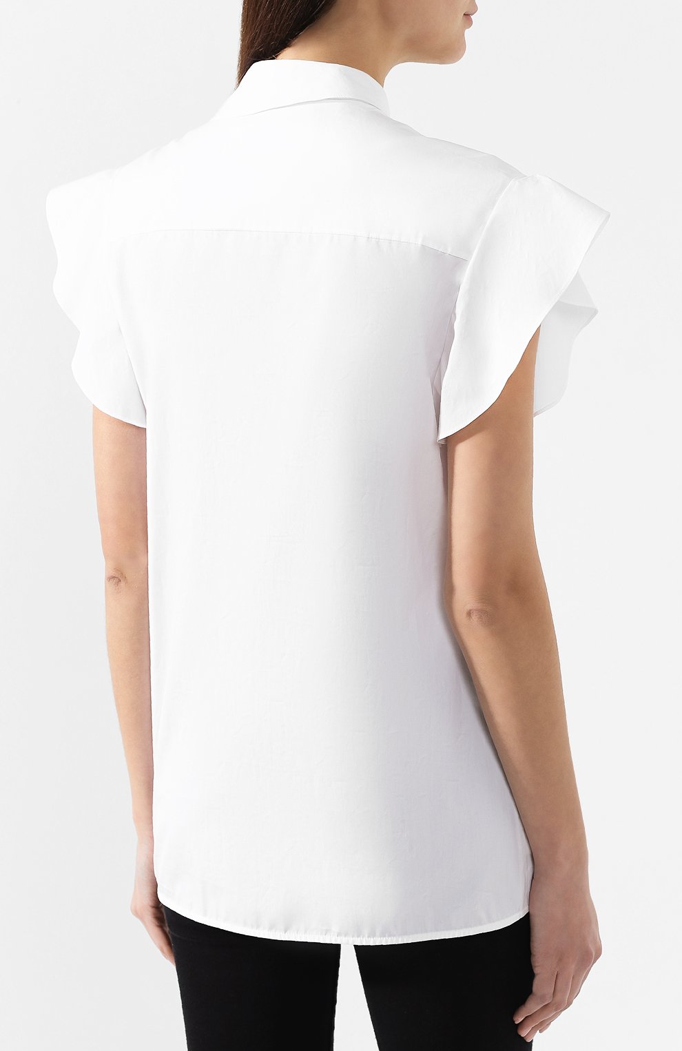 Хлопковый топ VICTORIA, VICTORIA BECKHAM белого цвета по цене 17250 руб., арт. SHVV 128B PSS19 C0TT0N SHIRTING, фото 4 Хлопковый топ VICTORIA, VICTORIA BECKHAM, арт. SHVV 128B PSS19 C0TT0N SHIRTING, фото 4