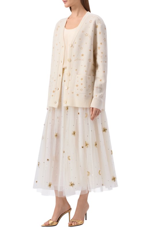 Шерстяной кардиган Love Shack Fancy K2073-2931 Кремовый  K2073-2931 Фото 2