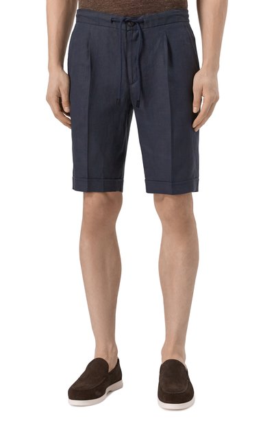 Льняные шорты GRAN SASSO темно-синего цвета по цене 29250 руб., арт. 76112/50017, фото 3 Льняные шорты GRAN SASSO, арт. 76112/50017, фото 3