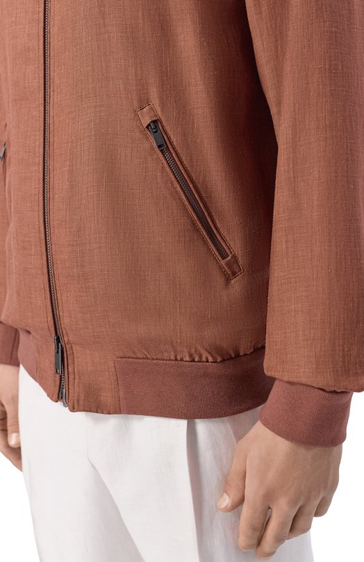 Бомбер изо льна и шерсти MVST M26.2PM.0008/F098 LINEN RAIN SYSTEM (WITH0UT MEMBR Коричневый  M26.2PM.0008/F098 LINEN RAIN SYSTEM (WITH0UT MEMBR Фото 5