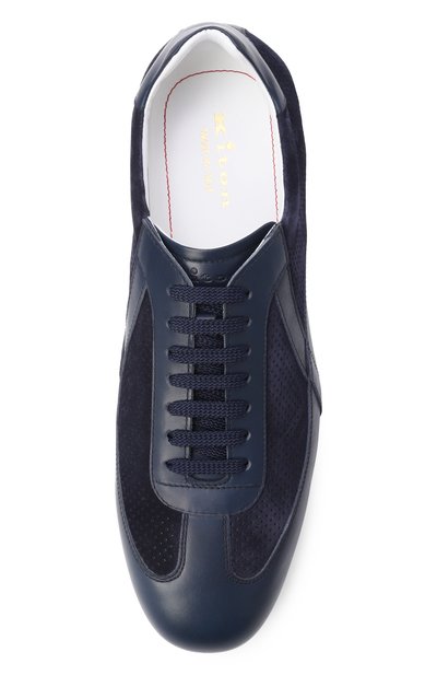 Кожаные кроссовки KITON темно-синего цвета по цене 122500 руб., арт. USSA445N01378, фото 5 Кожаные кроссовки KITON, арт. USSA445N01378, фото 5