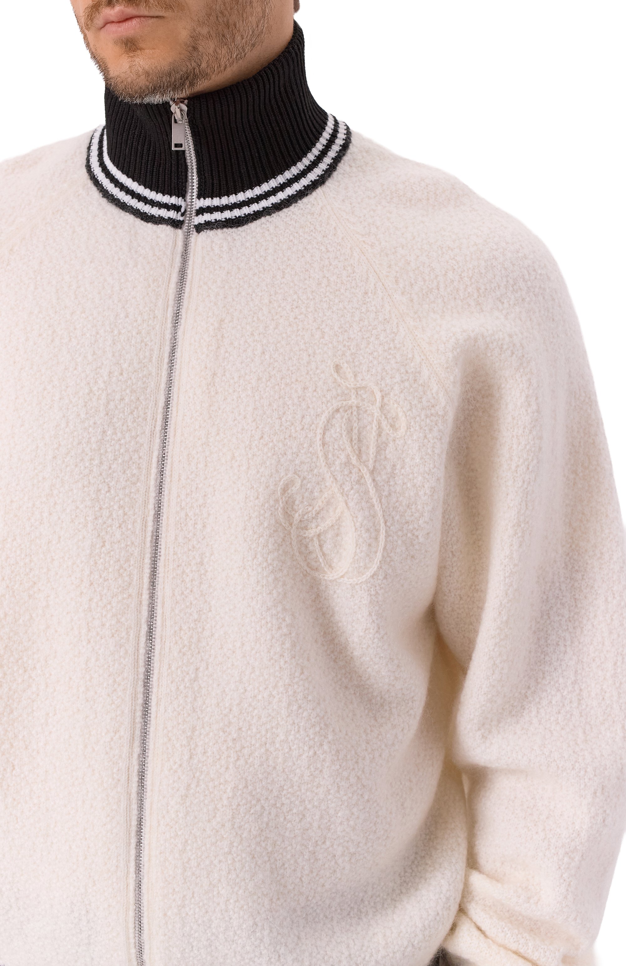 Кардиган JIL SANDER кремового цвета по цене 213000 руб., арт. J22HP0041-J14789, фото 5 Кардиган JIL SANDER, арт. J22HP0041-J14789, фото 5