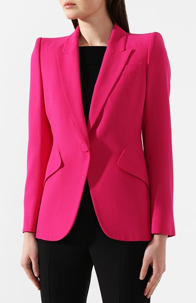 Жакет ALEXANDER MCQUEEN розового цвета по цене 179500 руб., арт. 610628/QEAAA, фото 3 Жакет ALEXANDER MCQUEEN, арт. 610628/QEAAA, фото 3
