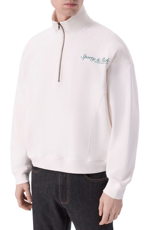 Хлопковый анорак Sporty and Rich ST073621306WH01 Белый  ST073621306WH01 Фото 3