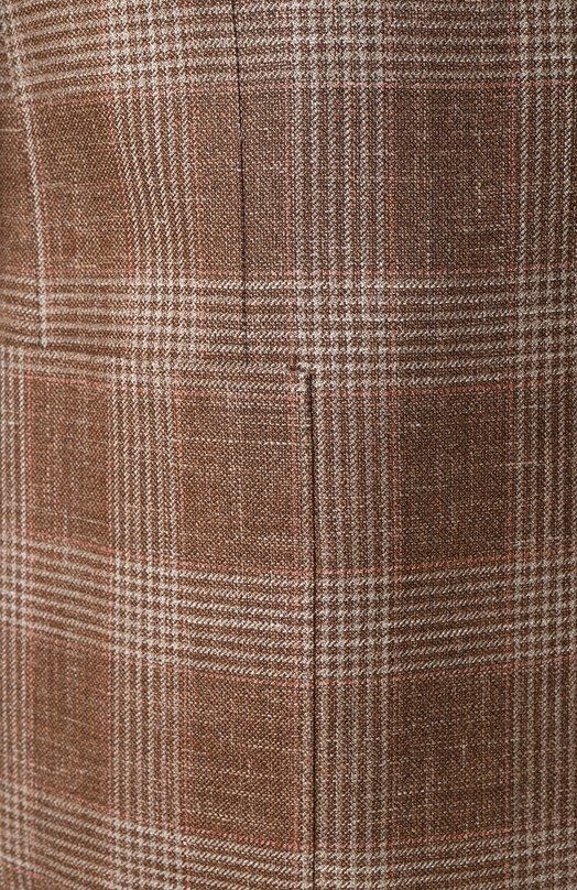 Пиджак из шерсти и шелка Corneliani 256018-2516208 Коричневый  256018-2516208 Фото 8