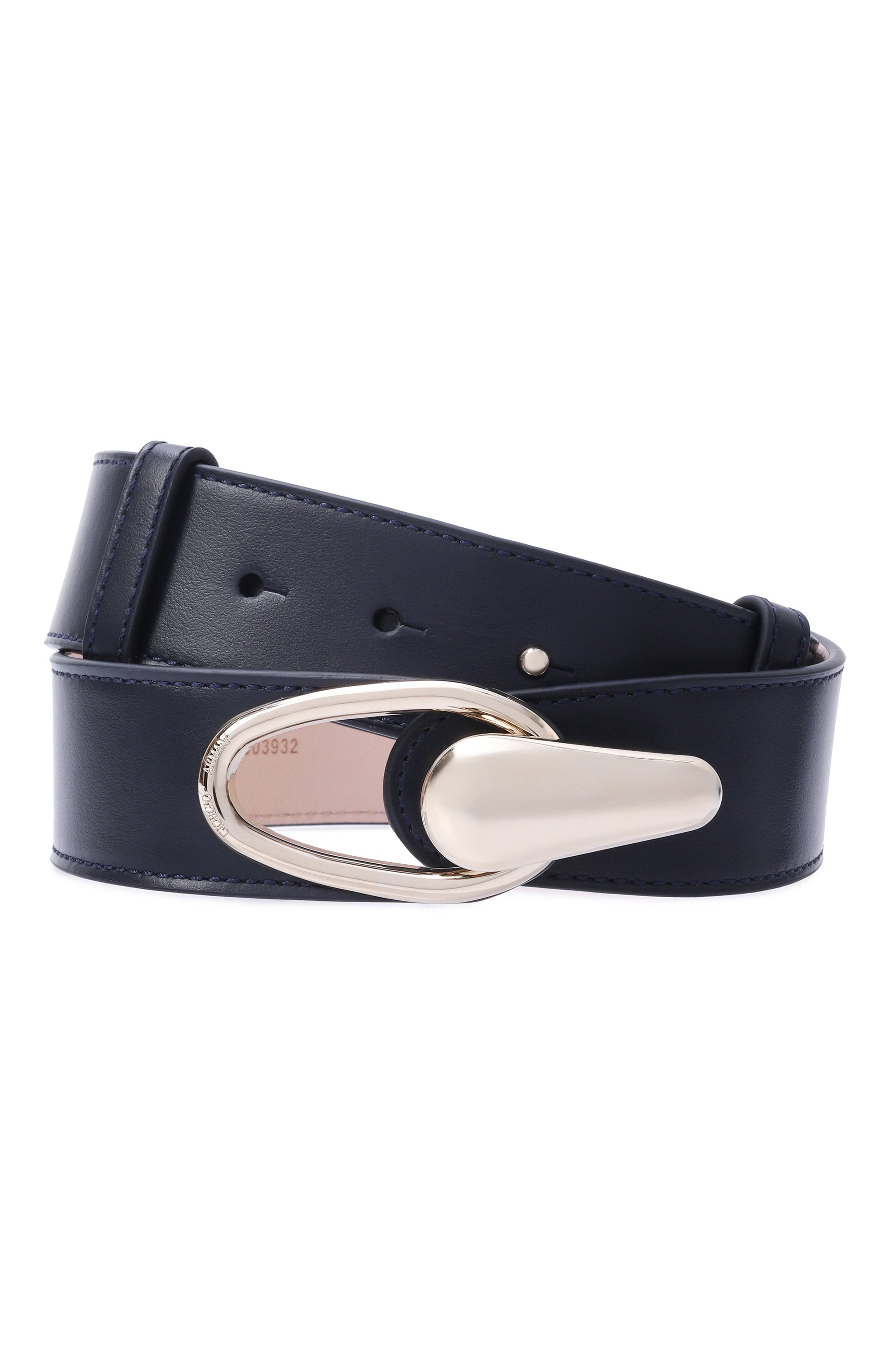 Кожаный ремень GIORGIO ARMANI темно-синего цвета по цене 127500 руб., арт. GW003932/AF15487, фото 1 Кожаный ремень GIORGIO ARMANI, арт. GW003932/AF15487, фото 1