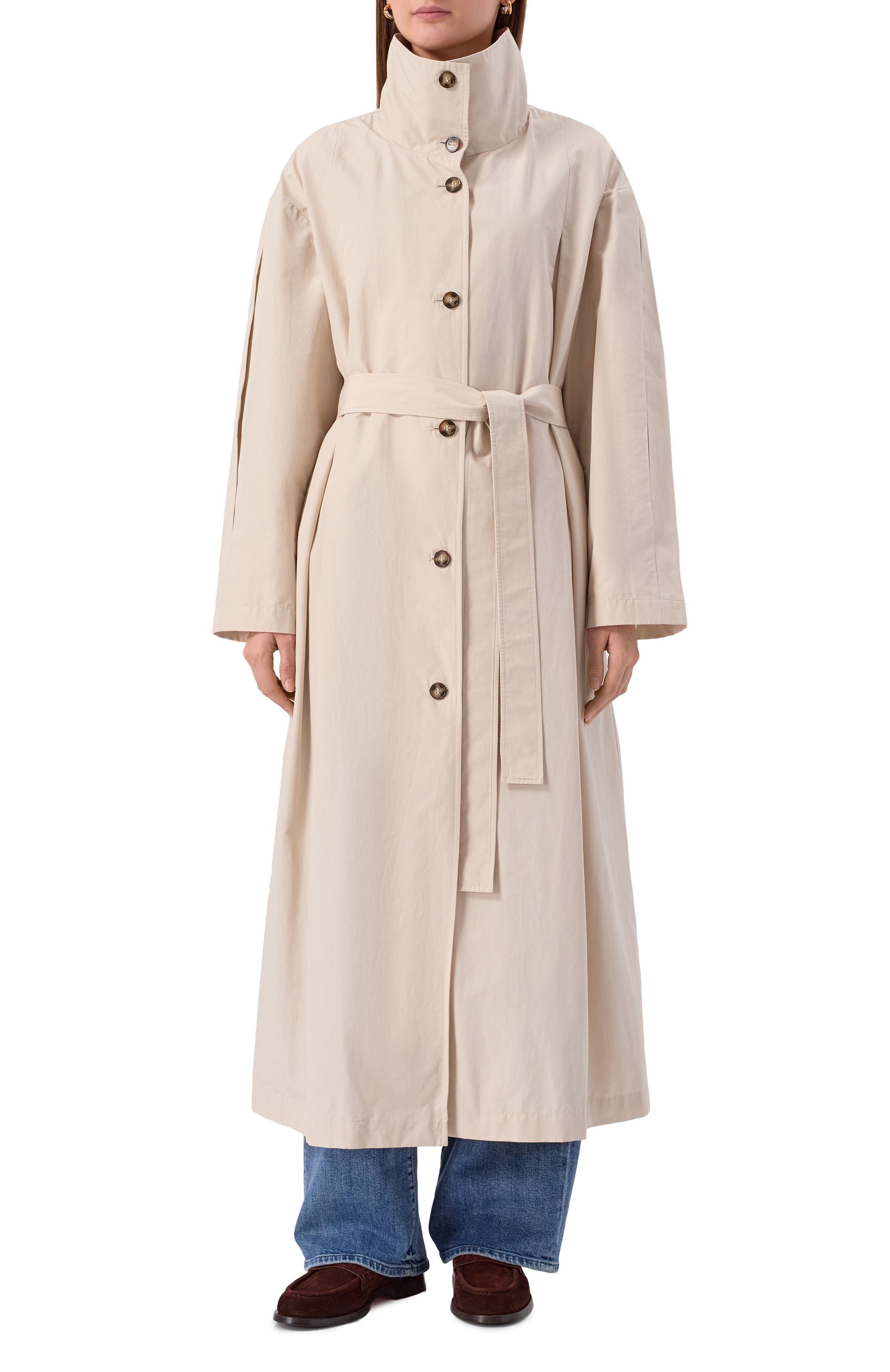 Плащ 12 STOREEZ кремового цвета по цене 35000 руб., арт. 130038, фото 3 Плащ 12 STOREEZ, арт. 130038, фото 3