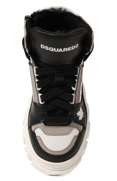 Высокие кеды из кожи DSQUARED2, арт. 75775/20-27, фото 4