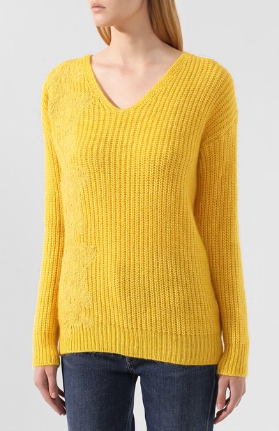 Свитер ERMANNO ERMANNO SCERVINO желтого цвета по цене 45400 руб., арт. 45T MG71 AME, фото 3 Свитер ERMANNO ERMANNO SCERVINO, арт. 45T MG71 AME, фото 3