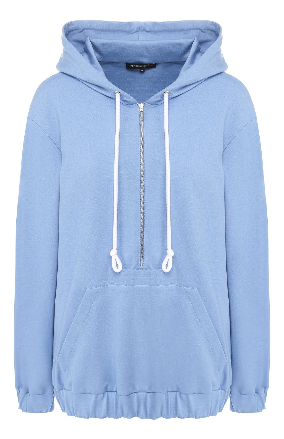 Худи TEREKHOV GIRL голубого цвета по цене 15750 руб., арт. 2SS026/5560.401/S19, фото 1 Худи TEREKHOV GIRL, арт. 2SS026/5560.401/S19, фото 1