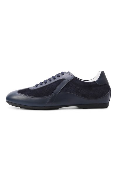 Кожаные кроссовки KITON темно-синего цвета по цене 122500 руб., арт. USSA445N01378, фото 3 Кожаные кроссовки KITON, арт. USSA445N01378, фото 3
