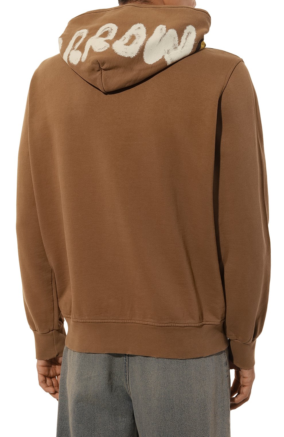 Хлопковое худи BARROW коричневого цвета по цене 20800 руб., арт. F4BWMAHS042, фото 4 Хлопковое худи BARROW, арт. F4BWMAHS042, фото 4