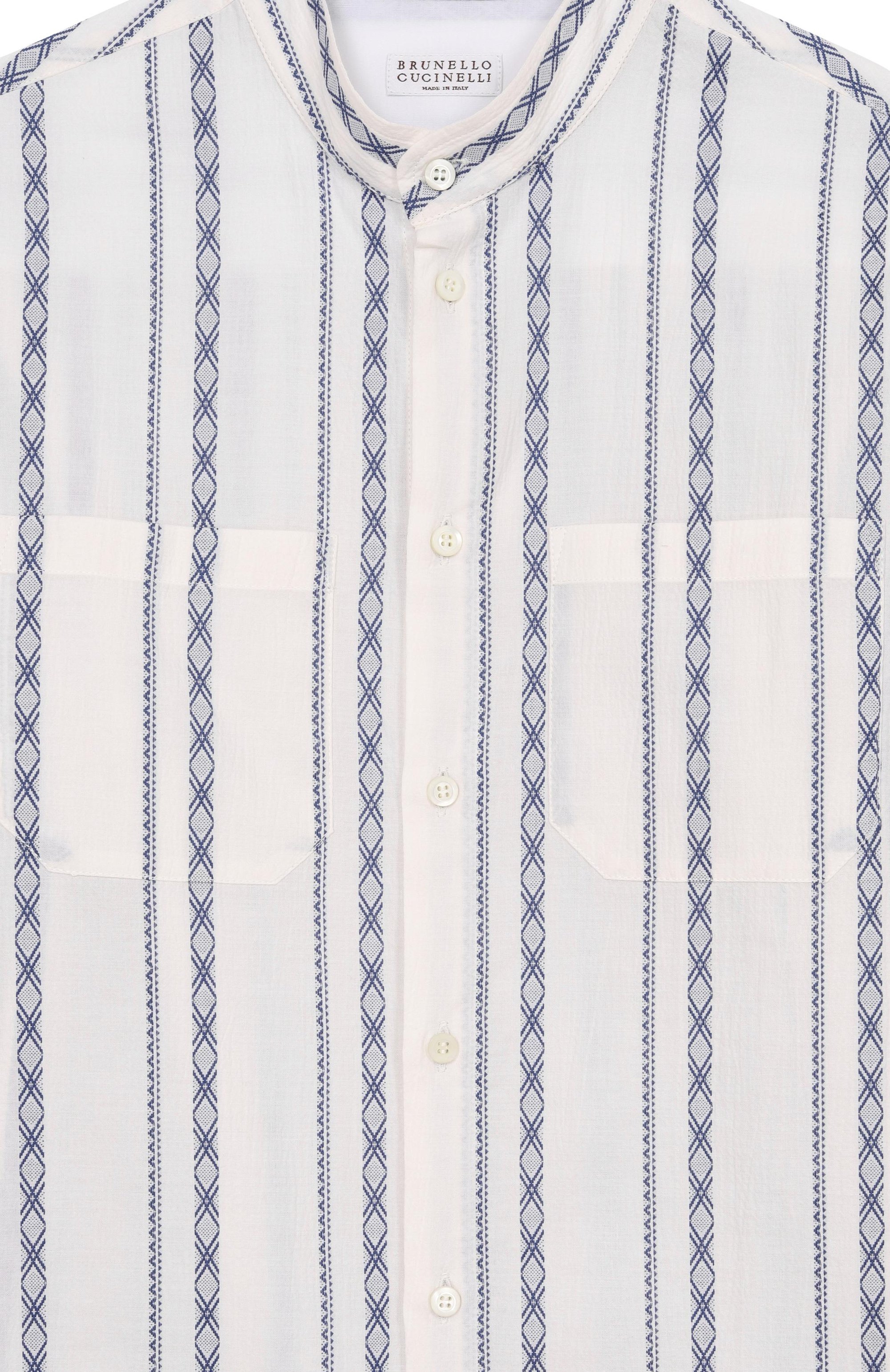Хлопковая рубашка BRUNELLO CUCINELLI, арт. BA687C330B, фото 3