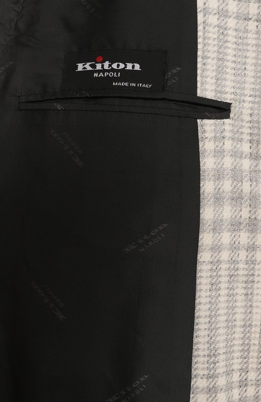 Пиджак из шерсти и кашемира Kiton UG81K0639E15 Серый  UG81K0639E15 Фото 9
