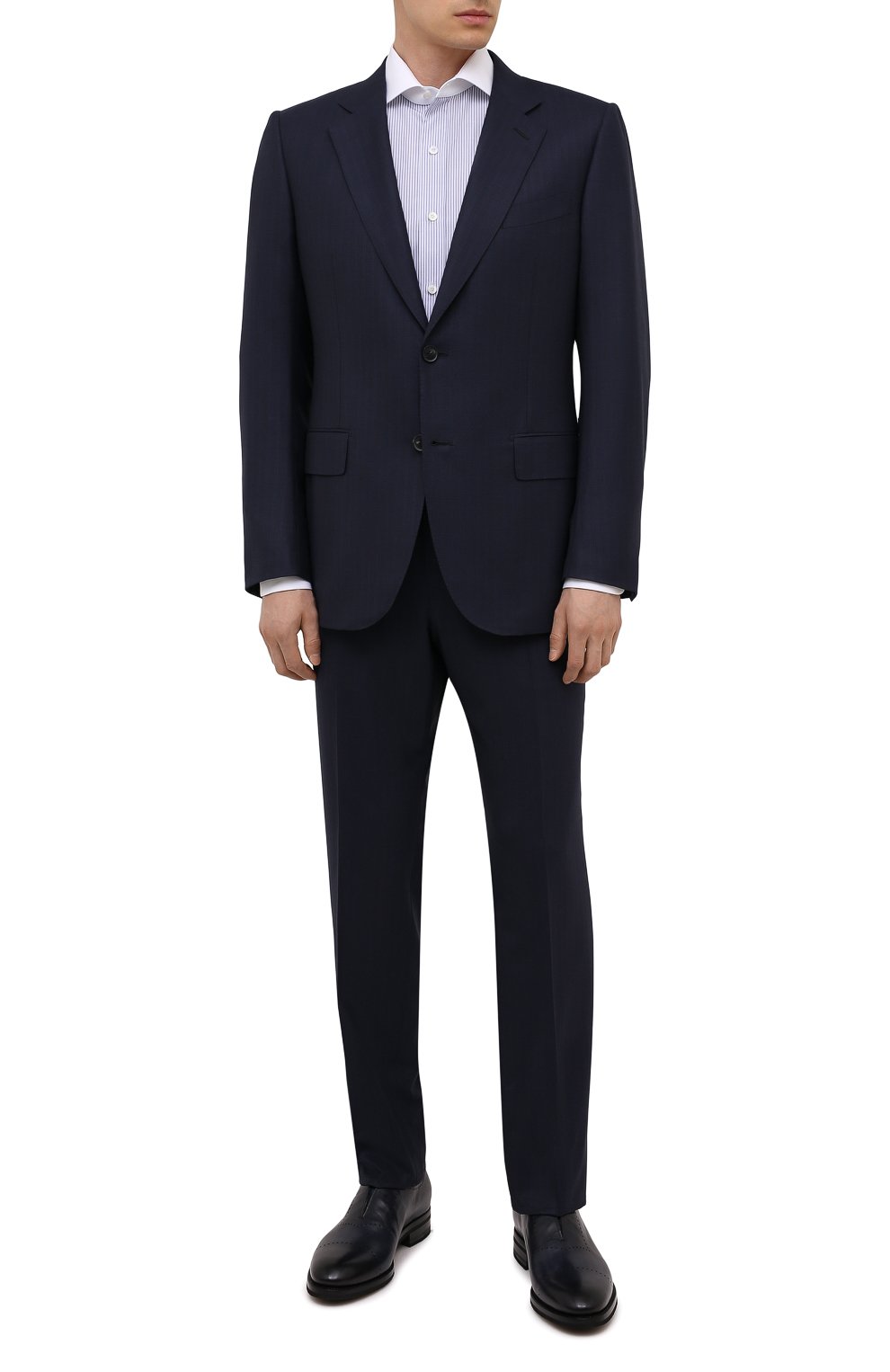 Кожаные лоферы KITON темно-синего цвета по цене 299500 руб., арт. USSMARIN00100/13-16, фото 2 Кожаные лоферы KITON, арт. USSMARIN00100/13-16, фото 2