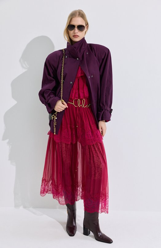 Кожаные сапоги Julia 70 Saint Laurent 818207/AAEHR Бордовый  818207/AAEHR Фото 7