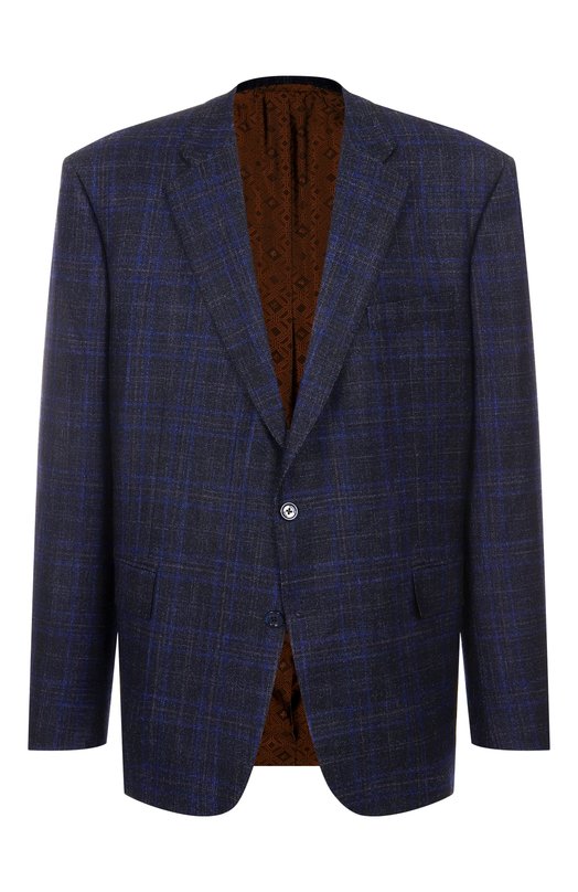 Пиджак из шерсти и шелка Stefano Ricci S1RF432000/LP72HA/60-62 Синий S1RF432000/LP72HA/60-62