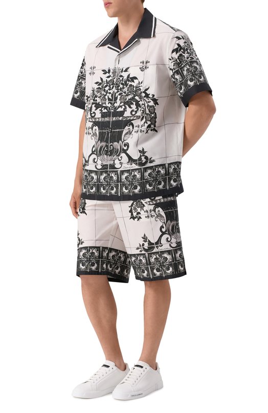 Хлопковые шорты Dolce & Gabbana GV37AT/HH5EC Чёрно-белый  GV37AT/HH5EC Фото 2