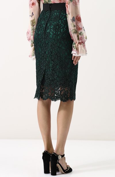 Кружевная юбка-миди с широким поясом DOLCE & GABBANA, арт. F4A2PT/HLMCL, фото 4