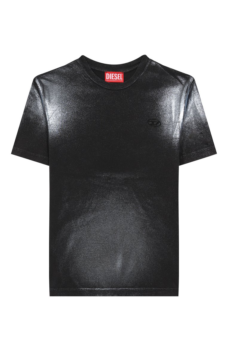Детская хлопковая футболка DIESEL черного цвета, арт. J02265/KYAY8 | Фото 1 (Рукава: Короткие; Материал внешний: Хлопок; Мальчики Кросс-КТ: Футболка-одежда; Автоматизация состава: Проставлено; Автоматизация ТО: Проставлено; Ростовка одежда: 4 года | 104 см, 6 лет | 116 см, 8 лет | 128 см, 10 - 11 лет | 140 - 146см, 13 - 15 лет | 158 см, 16 лет | 164 см)