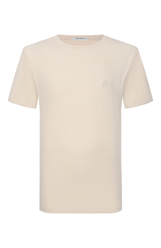 Футболка из хлопка и льна HINNOMINATE HMABM01505 Бежевый HMABM01505