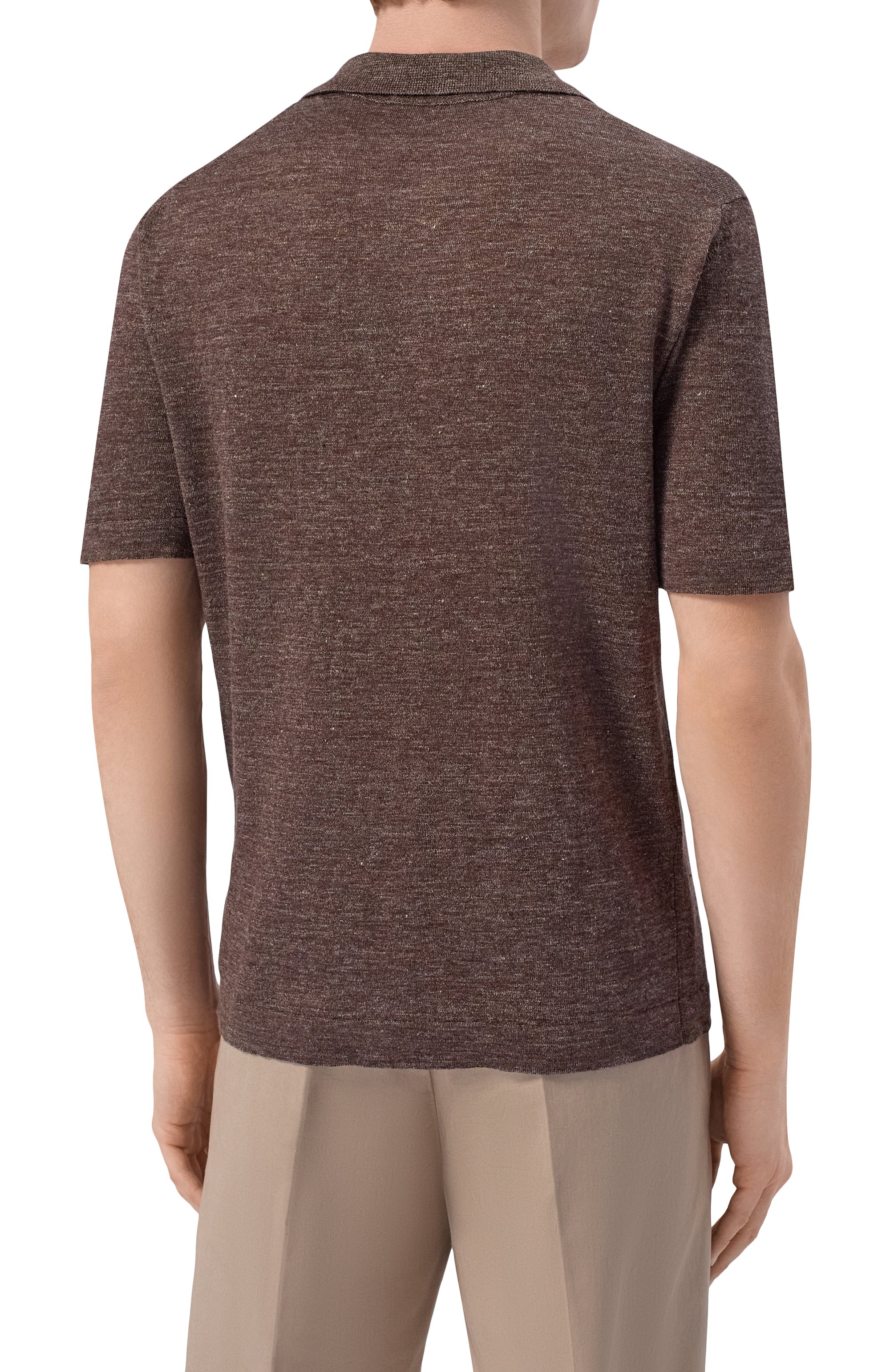 Поло изо льна и шелка ANDREA CAMPAGNA, арт. M5426-8087, фото 4